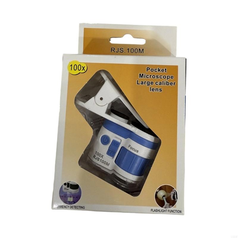 Kids Handheld Magnifier Tool Light Weight ABS Phone Microscope Clip For Outdoor Learning Activity