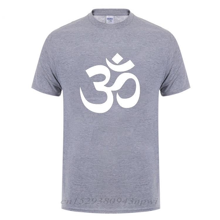 OM AUM SYMBOL  Relaxation TShirt For Male Men Funny Cotton Short Sleeve Streetwear JN BUDDHISM OM MANI PADME HUM T Shirt