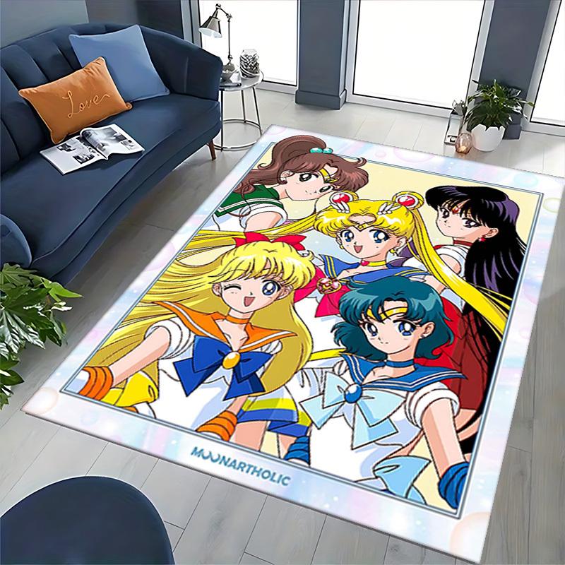 1pc Sailor Moon Chair Mat: Anime Cartoon Design Office Rug, Non-Slip Carpet for Desk, Sailor Scout Decor Gift, Suitable for Home Office, Living Room,