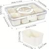 4/8 Grid Household Convenient Portable Snack Platter Storage Device Split Tray Cover Handle Reusable Snack Box Accessories