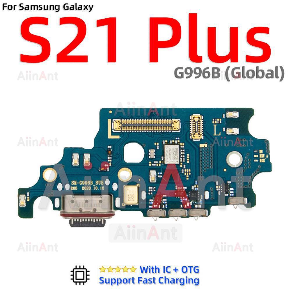 Aiinant USB Charger Board Dock Connector Charging Port Flex Cable For Samsung Galaxy S21 Ultra Plus FE G991B G991N G991U G991W