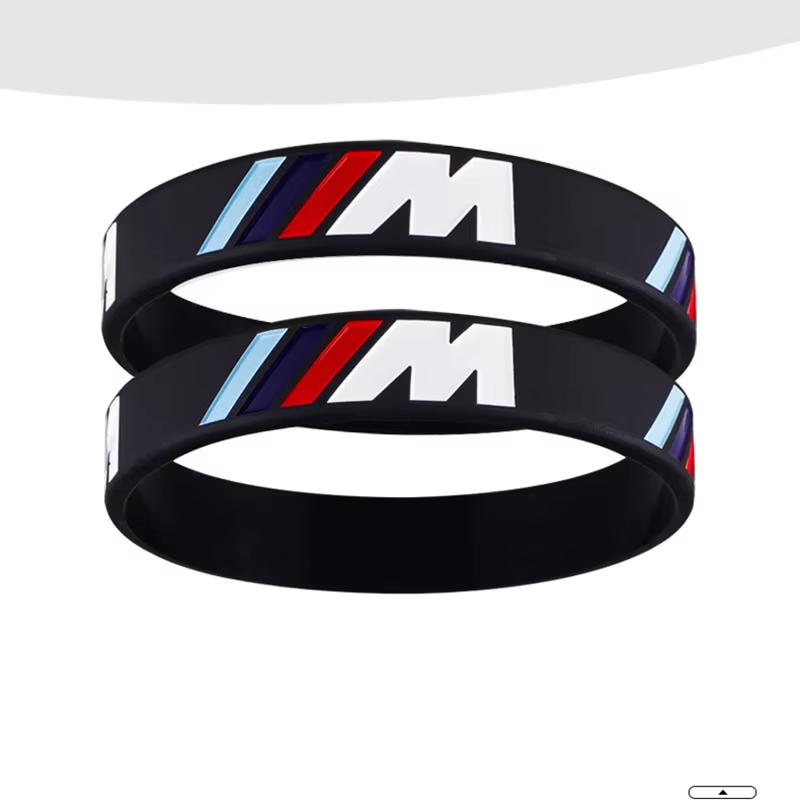 NMM14 Car Sticker Car Logo Rubber Stretch Wristband Sports Bracelet Durable Silicone Bangle Fashion Gift For BMW M Power E87 GJSH-
