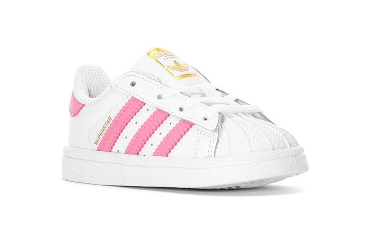 adidas Originals SUPERSTAR Low Top Toddler Shoes White Pink Infant And Toddler BY3720