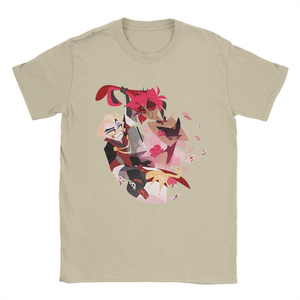 Lucifer Alastor Alakazam  TShirt Summer HHazbins Hotels Cotton TShirts For Couple Hippie Casual Tshirt Short Sleeve Top Tees