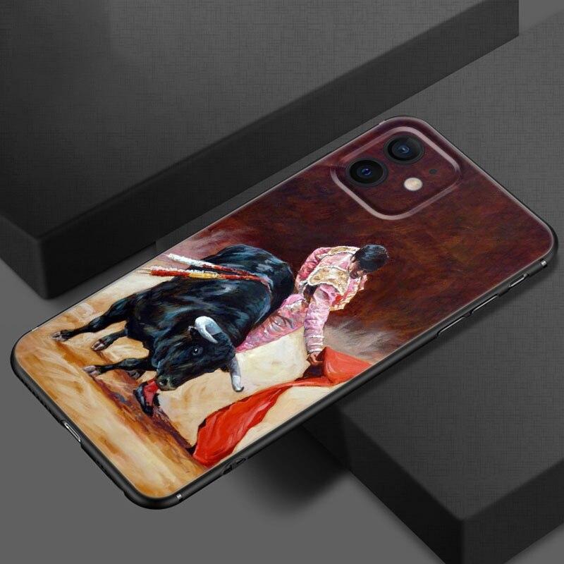 Spansk Matador Mobilskal För Apple iPhone 13 12 Mini 11 Pro XS Max X XR 8 7 6S 6 Plus SE 2020 5S 5 Mjukt TPU Svart Skydd