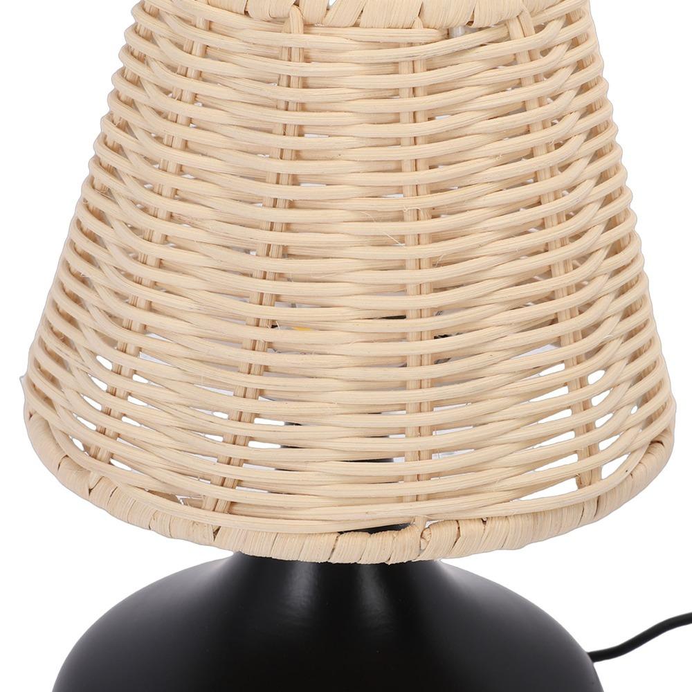 Bambusoidea Woven Bedside Table Lamp Handmade Wicker Nightstand Lamp Bedroom