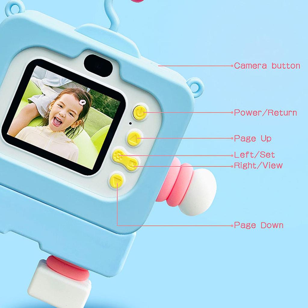 Cute Digital Camera 48MP 1080P HD Rain Proof Cartoon Compact Video Camera with 2 Inch TFT Screen for 3 To 12 Year Old Toddlers Birthday Gift