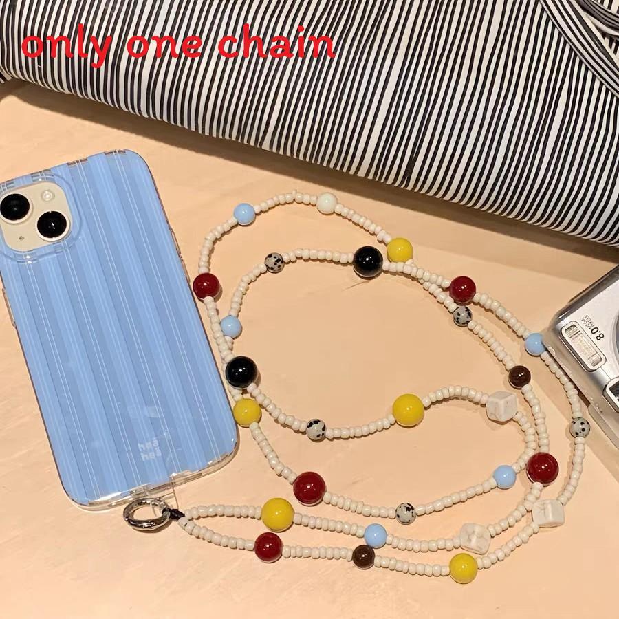 Pvc Phone Lanyard With Colorful Bead Design For Men And Women