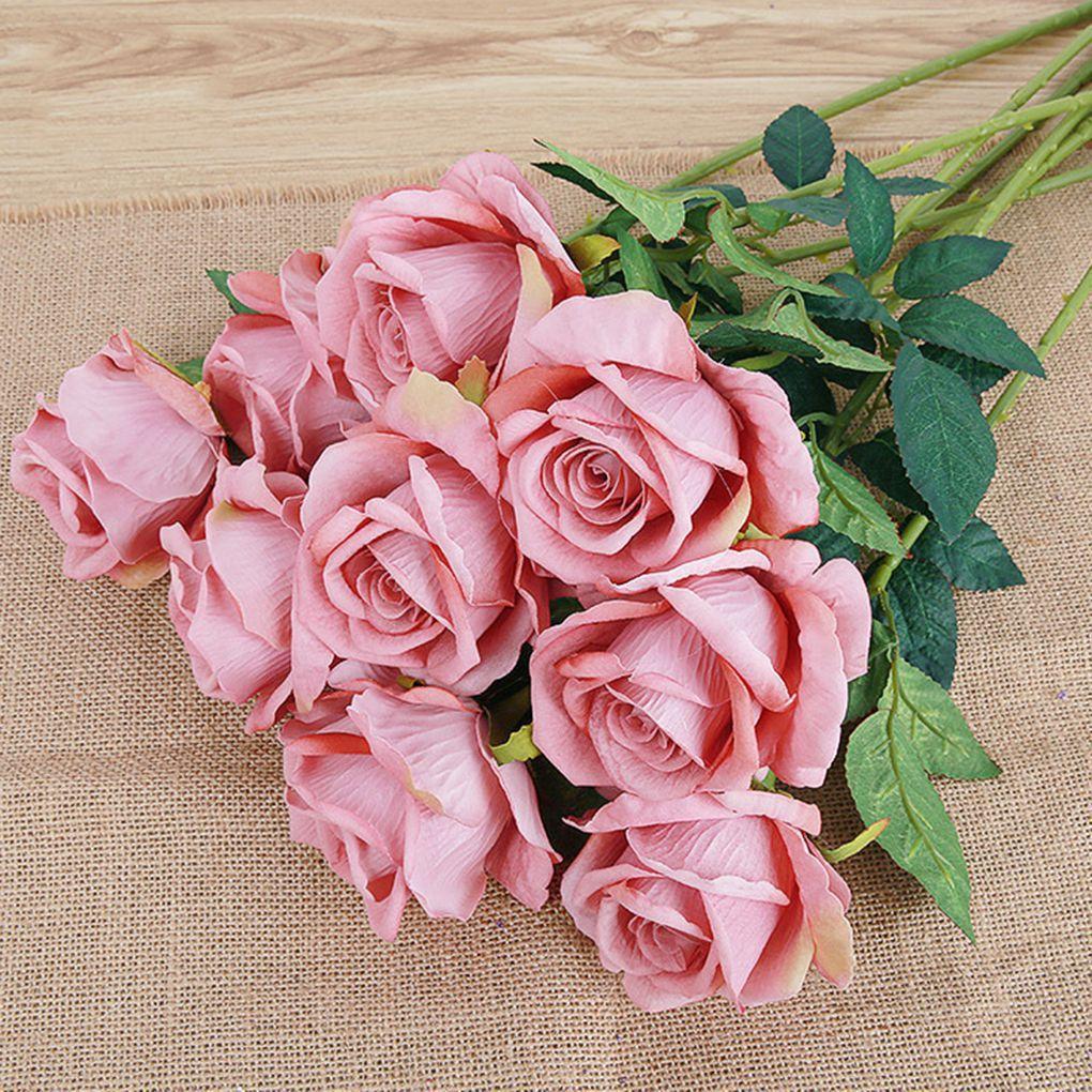 1ks Růže Umělá Květina Domácí Svatba Hortenzie Dekor Svatební Kytice