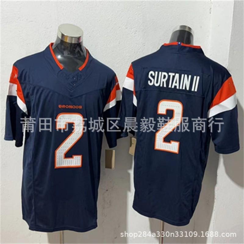 Camiseta Bordada Personalizada NFL Denver Broncos para Hombre - 10 7 15 14 15 Uniforme de Fútbol Estilo Oficial