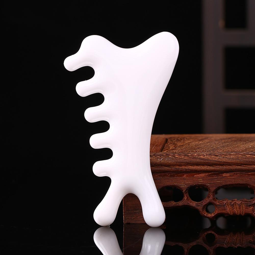 Resin Multifunctional Four-in-One Gua Sha and Massage Comb - Sandalwood Facial and Head Therapy Tool