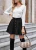 2026 Women's Solid Corduroy Half Skirt - Sweet, Fashionable, Single-Breasted Casual Wear for All Seasons