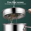 Edelstahl Ölfilterbehälter mit Feinmaschen-Sieb 1,4/1,8L Große Kapazität Küchenölkrug zum Frittieren Kochen Rostbeständig Hitzebeständig Ölkanne