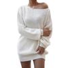 Women's Knit Off-Shoulder Lantern Sleeve Sweater Dress - Autumn/Winter 2025 Collection