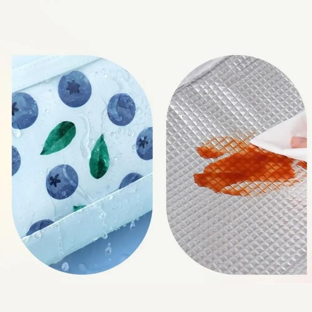 Large Capacity Fruit Printed Lunch Bag Leak-Proof Waterproof Thermal Cooler Bag Aluminium Foil with Zipper Insulated Cooler Bag