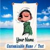 Beach Towel Custom Name Text, Quick Dry Large Towel For Beach HomeGaston Lagaffe