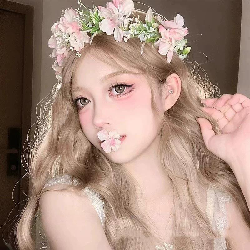 Mori Fabric Flower Leaf Streamer Wreath Headband Fashionable Small Fresh Headband Spring and Summer Sweet Super Fairy Hair Accessories Woman