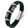 Bracciale Vikingo Fatto a Mano in Pelle e Acciaio Inossidabile per Uomo Accessorio di Moda