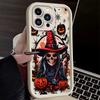 Halloween Black Cat Witch Phone Case for Samsung S26 S25 S24 S23 S22 S21 S20 F06 M16 Note 20 FE Plus Ultra 4G 5G Soft TPU Cover