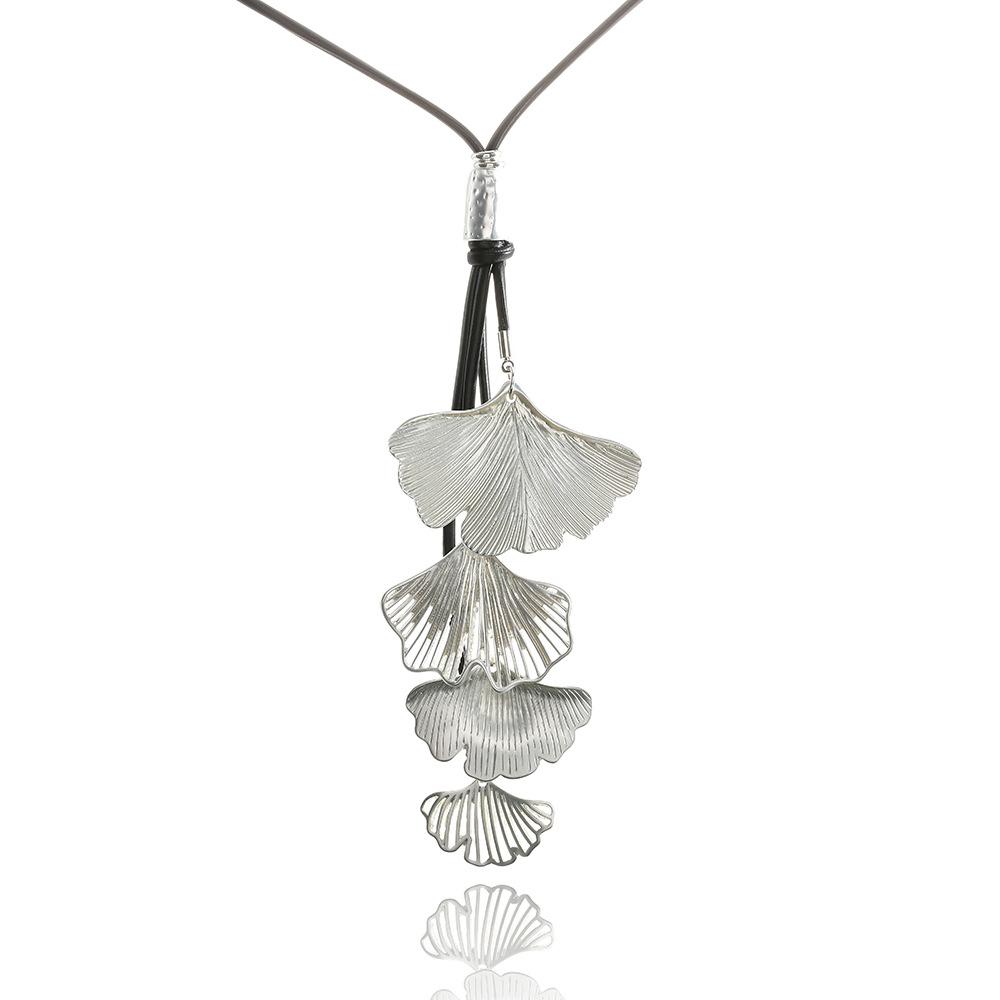 Accessories Necklace Atmospheric Ginkgo Biloba Long Women'S Fashion Alloy Sweater Chain