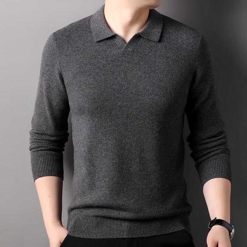 Hengyuanxiang Men s 100% Pure Wool V-Neck Knit Sweater M (99-132 lbs)