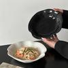 Creative Ceramic Plate with Lotus Edge Pasta Deep Dish Western Style Fruit Salad Bowl