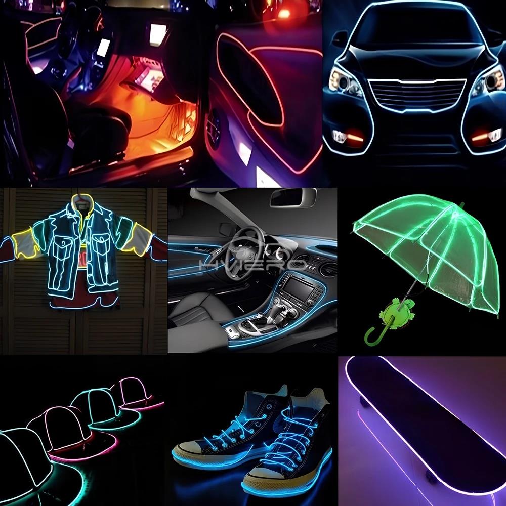 1pcs 1M/2M/3M/5M Cars Interior Lighting LED Strip Instrument Panel Decoration Wire Rope Tube Line Flexible Neon Lamp Atmosphere