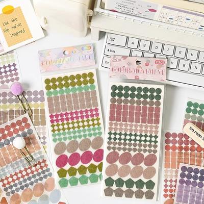 12 Sheet Set Colorful Dot Stickers Translucent Marker Labels for DIY Scrapbook Journal Decor Student Supplies Graffiti Stickers