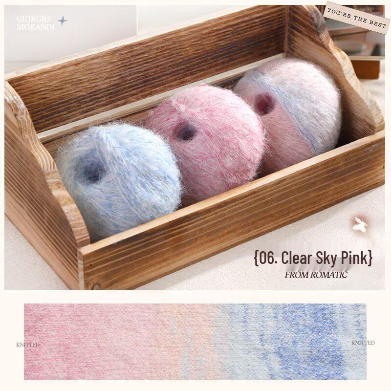 Morandi Gradient Hand-Knitted Mohair & Silk Yarn Sweater/Shawl DIY Kit