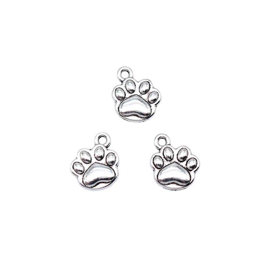 Alloy Dog Paws Charms Bear Paws Pendants For Jewelry Making Dog Themed Accessories
