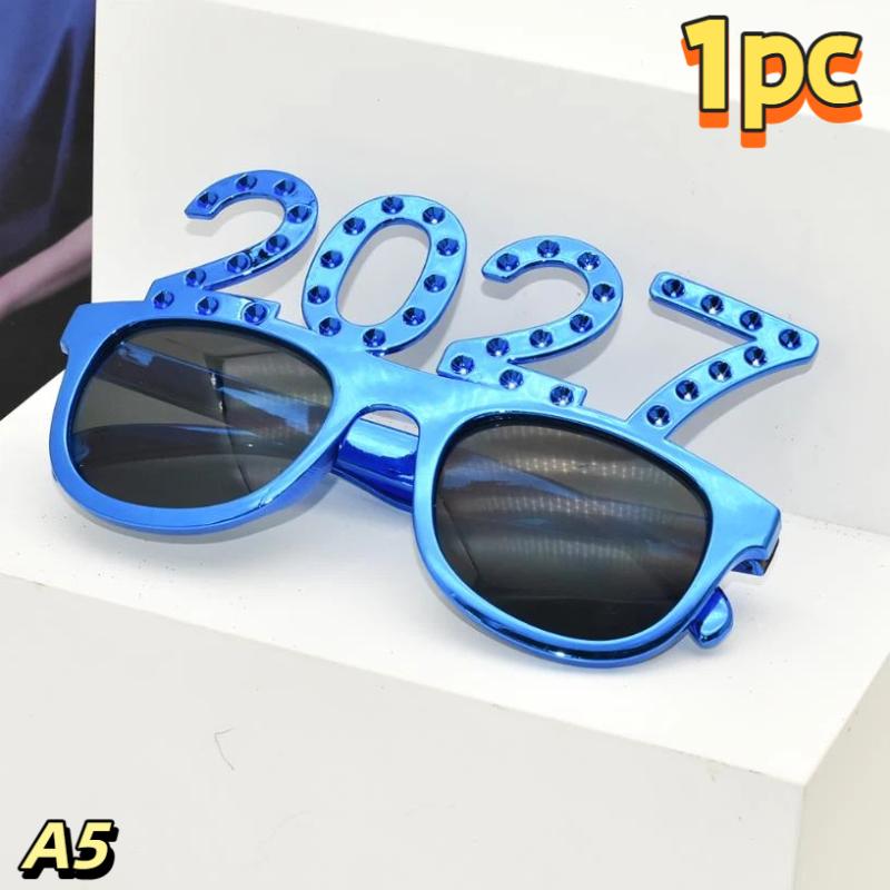 Fashionable 2027 Number Eyeglasses with Shimmering  for Party Fun A5