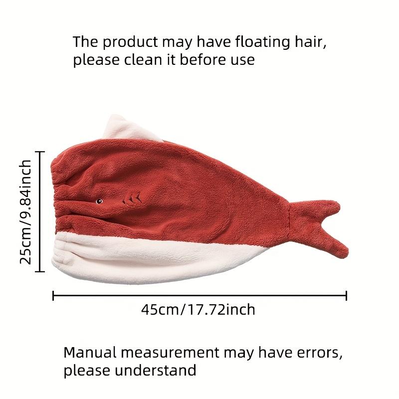 2 peças Touca de Secagem de Cabelo de Lã de Coral Ultramacia com Design de Peixe, Envoltório de Toalha Absorvente de Secagem Rápida, Presente Bonito para Uso Doméstico Mistura de Poliéster, Lavável à Máquina