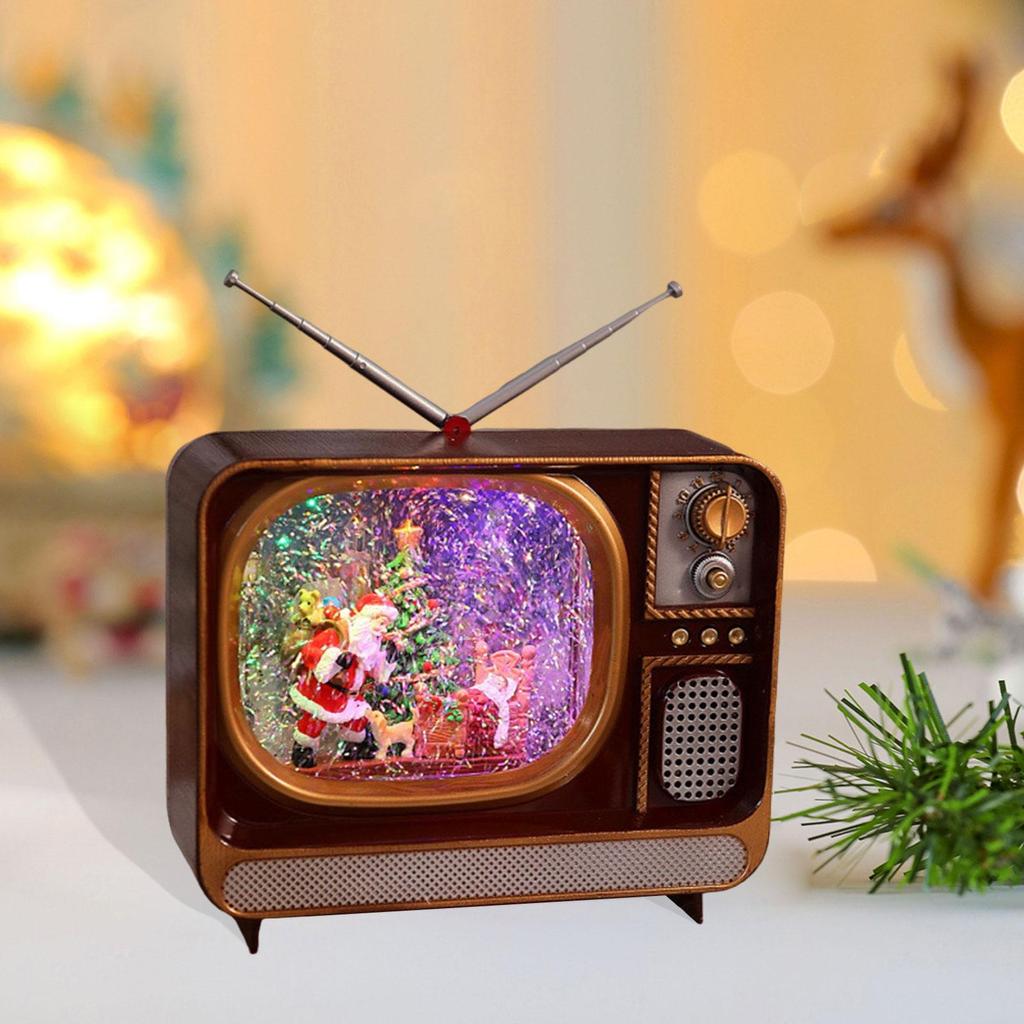 Christmas Musical Box New Year Gift with 8 Songs Battery or USB Powered Decoration for Table Centerpiece Office Cabinet Decor