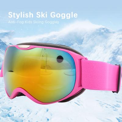 Ski Goggles AntiFog Windproof Double Layer PC Lens Climbing Snow Sports Glasses for Children