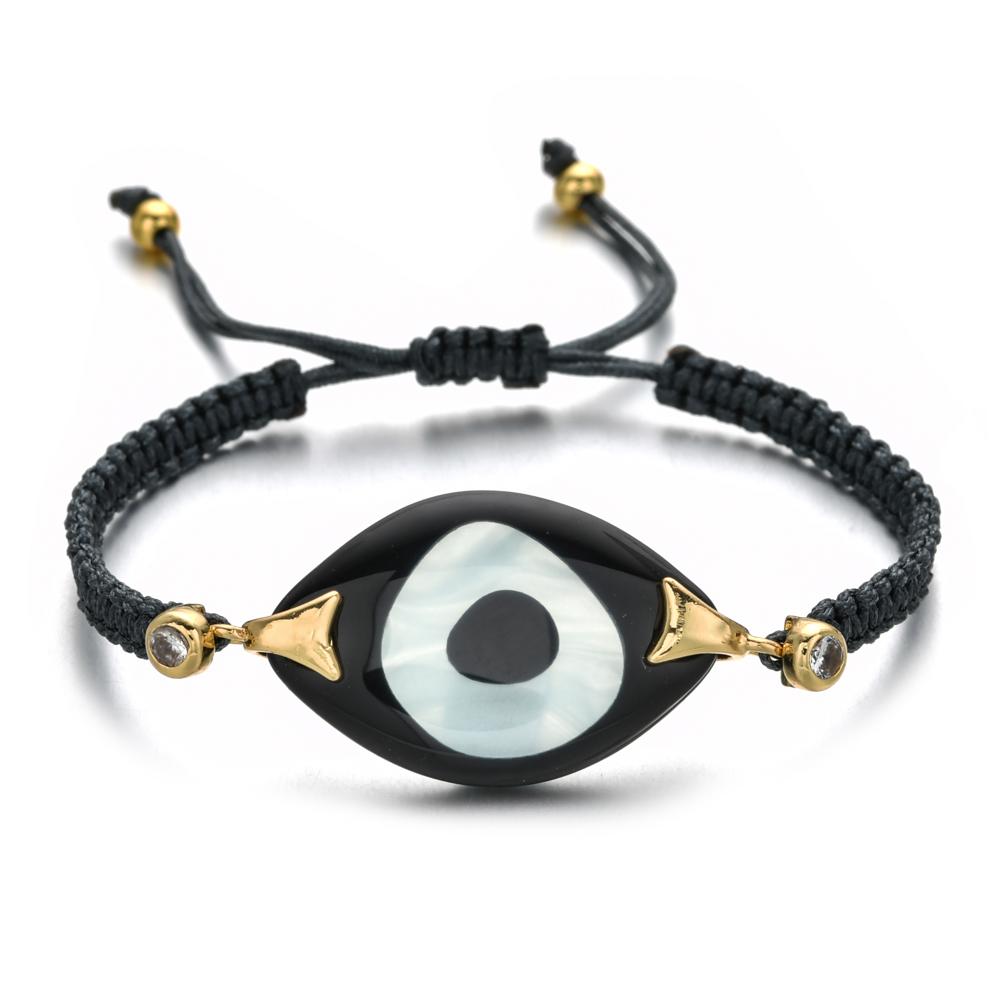 Boho Evil Eye Bracelets Handmade Braided Chain Lucky Jewelry Big Eye Trendy New Fashion Gifts for Women