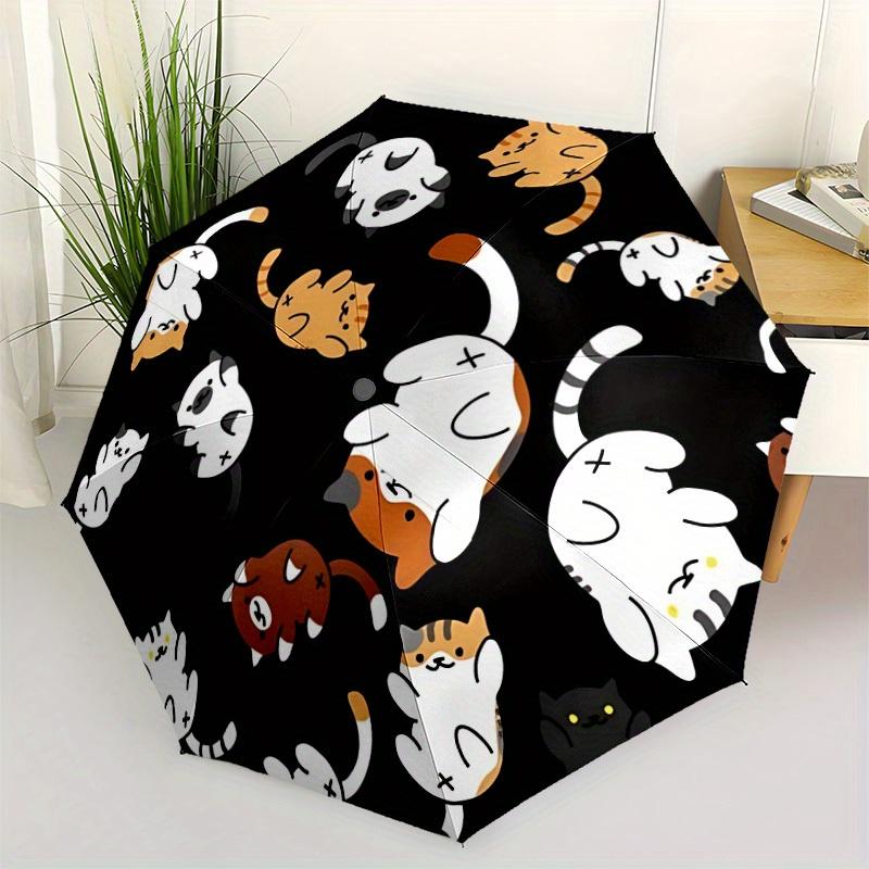1pc Cats Pattern Automatic Open/Close Umbrella with One Touch Button,, Windproof Design   Lightweight Portable Umbrella for Women & Men6092