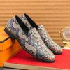 Men's Shoes Large Size 46 Fashion Snakeskin Loafers Men's Hairstylist British Lazy Foot Casual Shoes