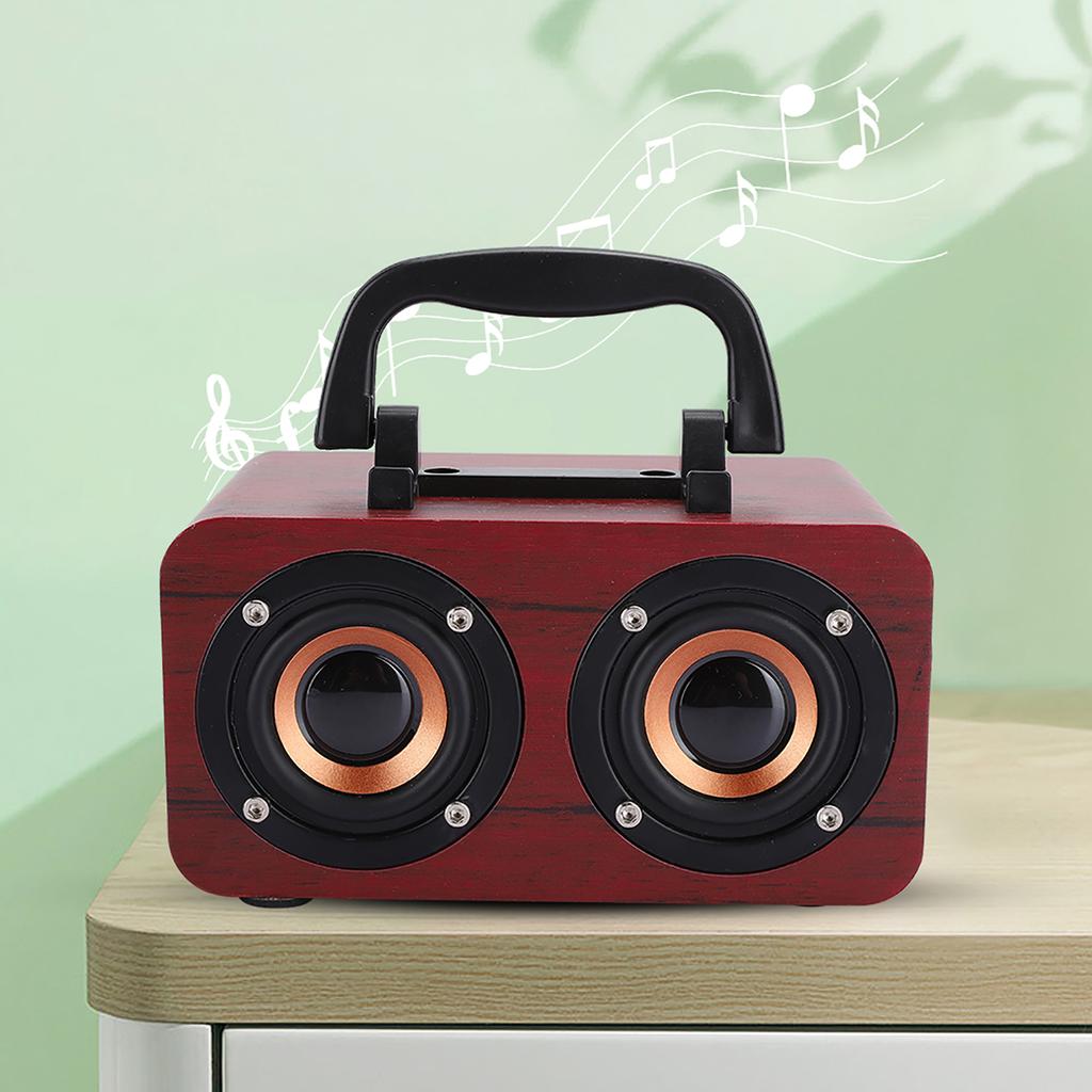 Retro Wooden Wireless   Speaker Portable Music Player for Mobile Phone PC