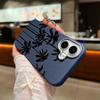 Schwarze Kokosnussbaum-Print-dünne, stoßfeste, weiche TPU-Telefonhülle für iPhone 16 Pro Max 15 Pro 14 13 12 11 Linsenschutzhülle aus mattem Leder