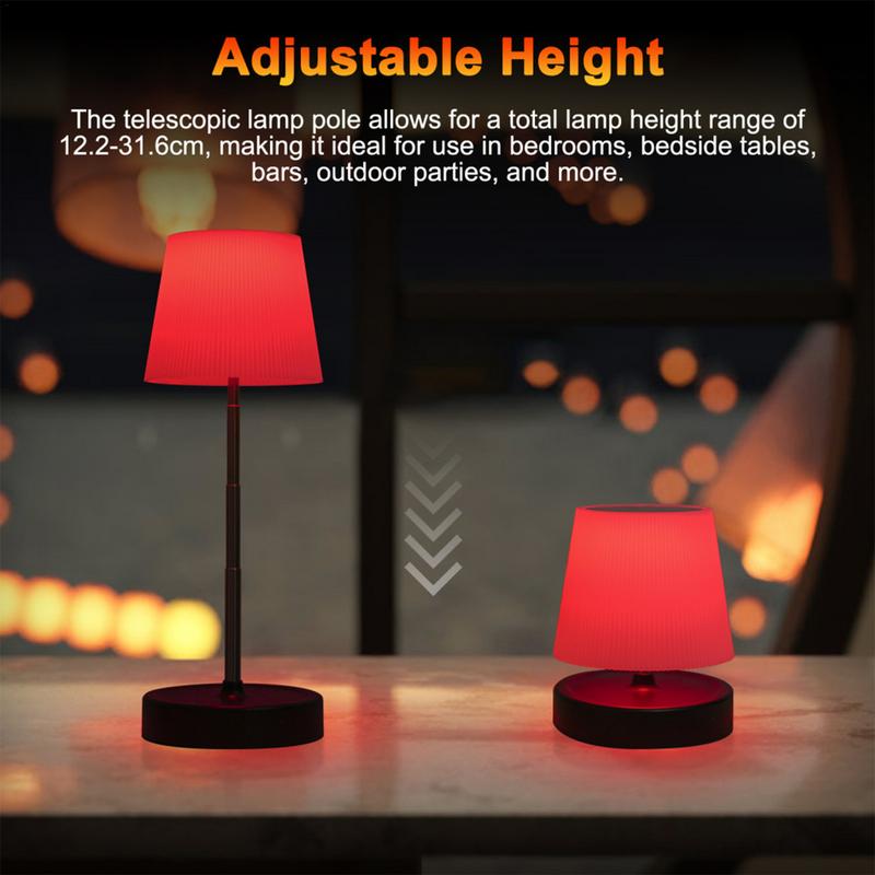 Battery Operated Lamp Adjustable Height Portable LED Desk Lamp 3000mAh Battery Operated LED Lamp Stepless Dimmable Lamp