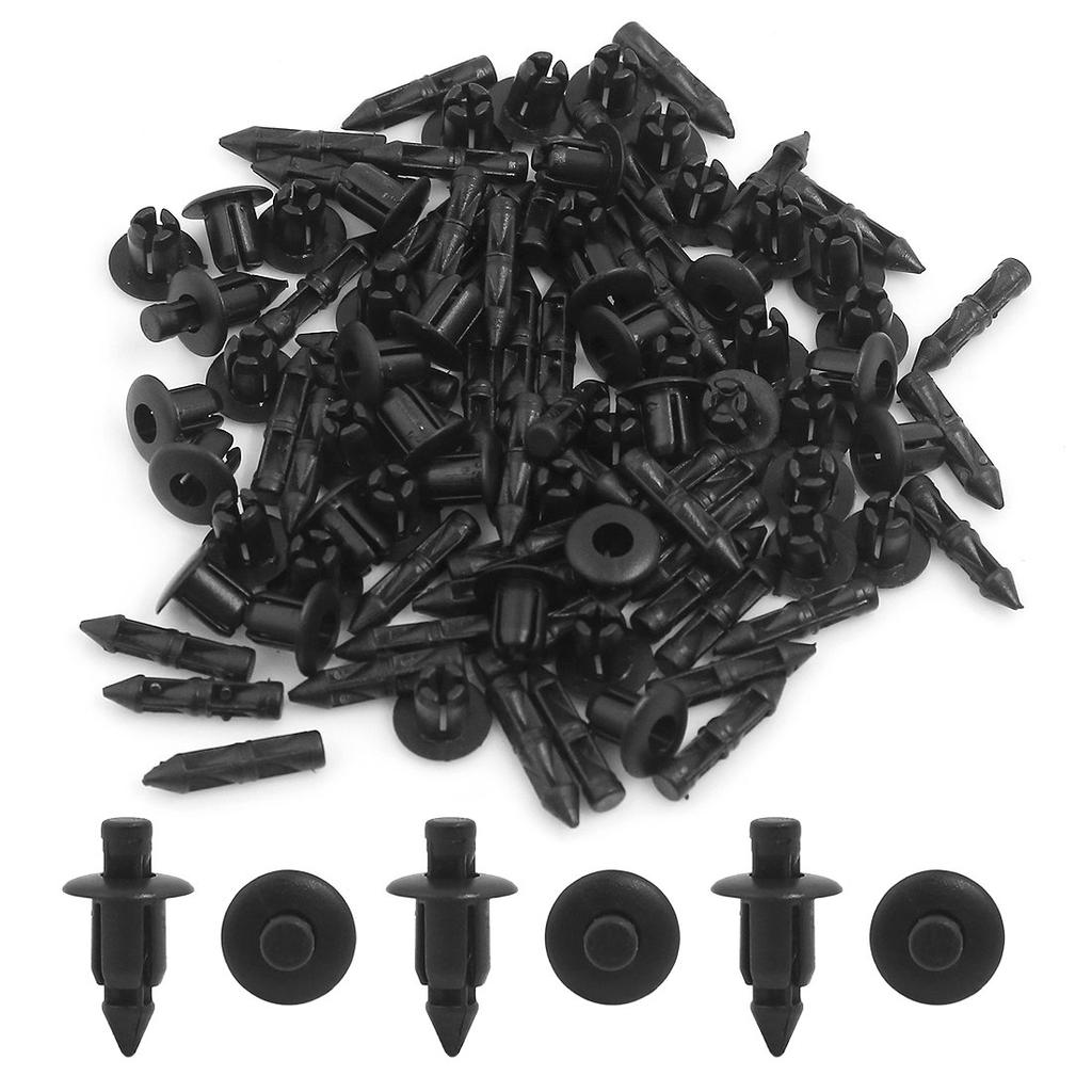 uxcell Push Rivet Clips Rivet Fasteners Trim Clips Plastic Black Molding 6mm Car Pack of 50