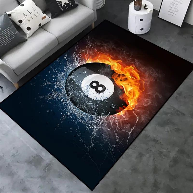 3D Bunter Snooker Billard Teppich Ball Sportbereich Teppich Für Wohn- Esszimmer Schlafzimmer Dekor Fußmatte Badezimmer Rutschfeste Teppiche