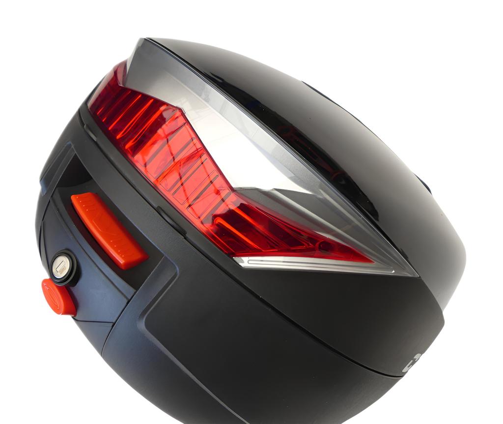 Kufer Motocyklowy Centralny 36L Lizbona Odblask Oparcie Jakość Topx Czarny