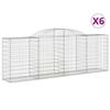 VidaXL Curved Gabion Baskets 6 Pcs 300x50x100/120 Cm Galvanized Iron, Gabion, Gabion Cage, Gabion Wall Basket, Wall 3146705