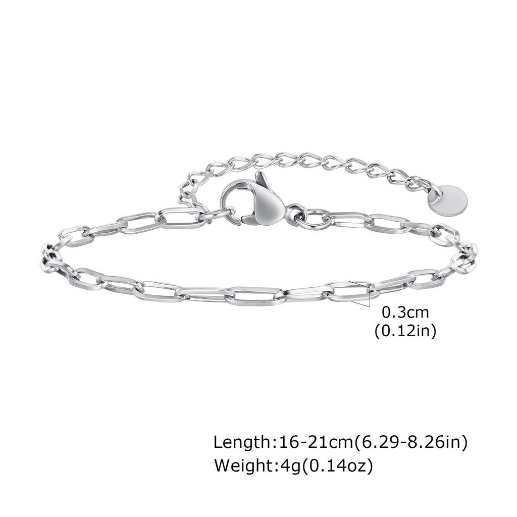 Men's Thin Chain Bracelet,Never Fade Stainless Steel Adjustable Wristband,Minimalist Hip Hop Jewelry Gift