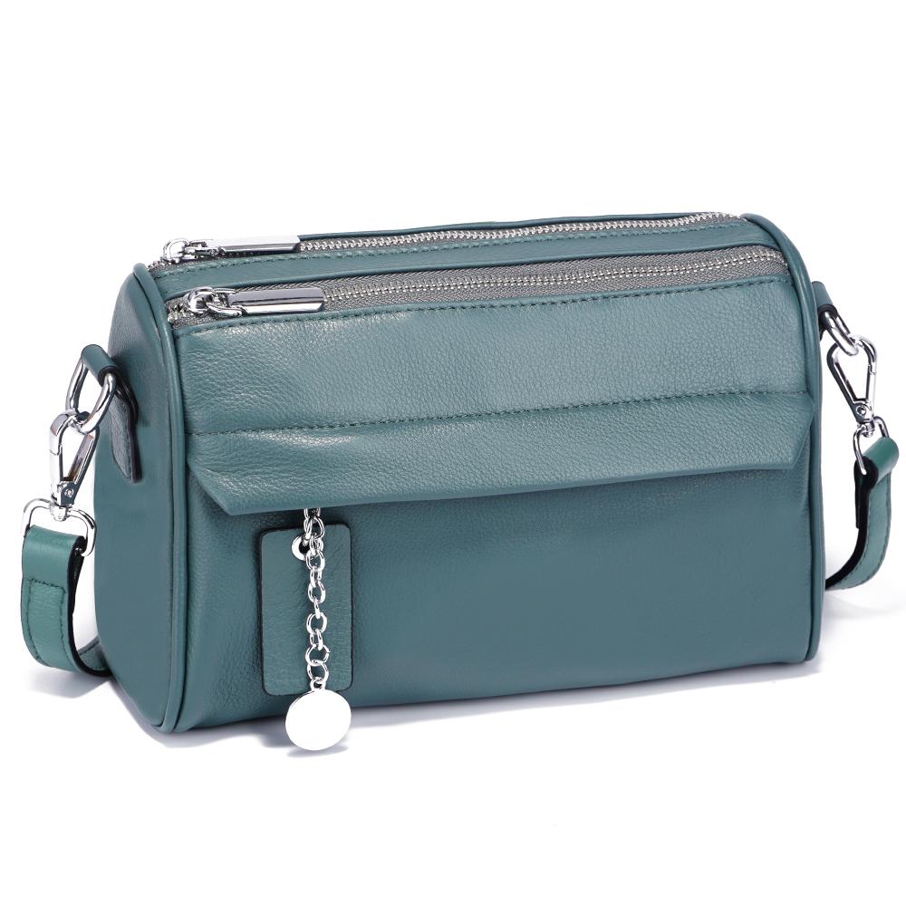 Zency Sac à bandoulière décontracté en cuir souple pour femme Poches à double fermeture éclair Petit sac d'été à porter sous l'aisselle Bandoulière
