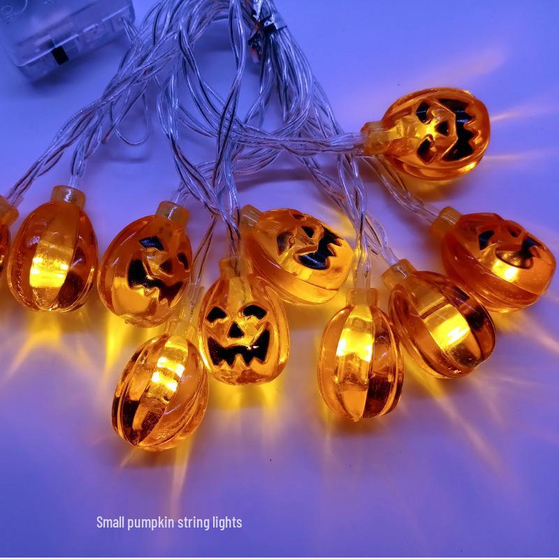 LED Halloween Decorative String Lights: Pumpkin, Ghost, Eye & Skull Battery Lights