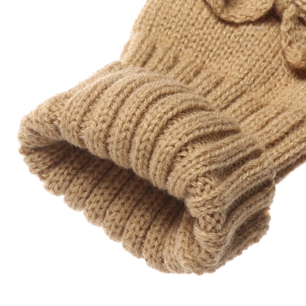 Thick Warm Bowknot Knitted Gloves Soft Half Finger Gloves Cute Arm Warmers  Women Girls
