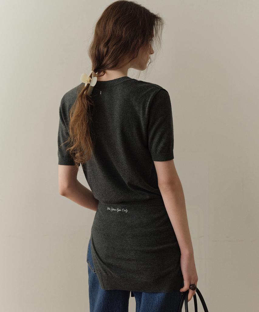 Poyueoaijeuonli Bay Layered Half Knit Set (Charcoal)