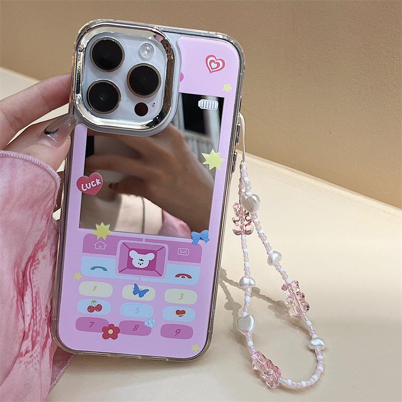 

Чехол для iPhone Zhitai: Зеркальный чехол 3-в-1 для Apple 15/16 Pro Max, 12, 14, X, XR с функцией браслета iPhone 14 Pro Max